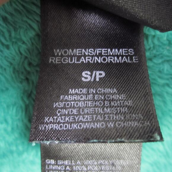 The North Face Fleece Jacket Womens Small Green Full Zip Soft Fuzzy High Pile - Picture 2 of 8
